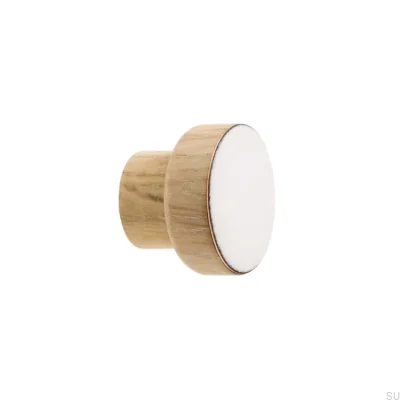 Puxador para móveis Simples, Madeira, Esmaltado, Branco, Óleo, Branco