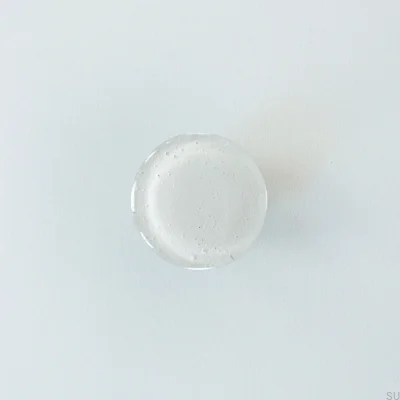 Puxador de vidro redondo para móveis, branco
