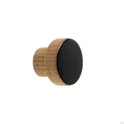 Puxador para móveis Simples, Madeira, Esmaltado, Preto, Óleo, Incolor, Semi-fosco