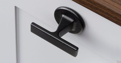 Botão T-Bar Oto Metal Preto para Móveis