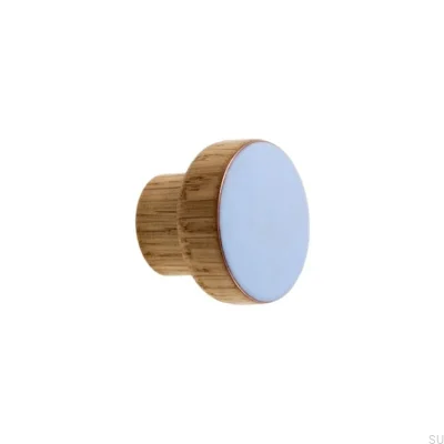 Puxador para móveis de madeira simples esmalte azul claro óleo incolor semi-fosco
