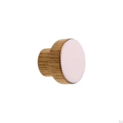 Puxador para móveis Simples, Madeira, Esmaltado, Rosa Claro, Óleo, Incolor, Semi-fosco