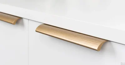Puxador para móveis Ona 256 Edge anodizado dourado escovado