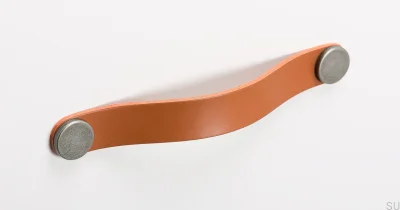 Puxador para móveis Flexa 160 Couro Bege com Estanho