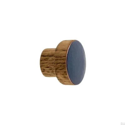 Puxador para móveis Simples, Madeira, Esmaltado, Cinza-azul, Tintura a óleo