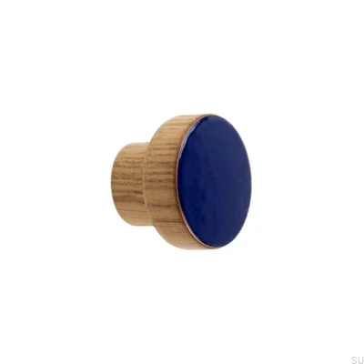 Puxador para móveis Simples, Madeira, Esmaltado, Ultramarino, Incolor, Óleo semi-mate