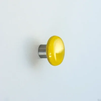 Puxador para móveis, redondo, vidro, amarelo