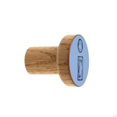 Cabide de parede Alfabeto de Madeira Esmaltado Azul - Óleo Incolor Semi-fosco