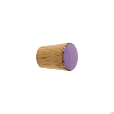 Puxador para móveis Cone Simples Madeira Esmalte Violeta Incolor Semi-mate
