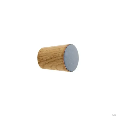 Puxador Móveis Cone Simples Madeira Esmalte Cinza Claro Óleo Incolor Semi-fosco