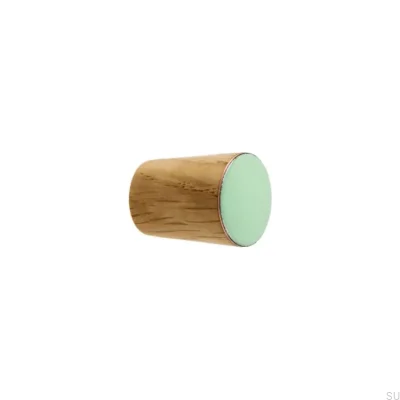 Puxador para móveis Cone Simples Madeira Esmalte Menta Incolor Semi-fosco