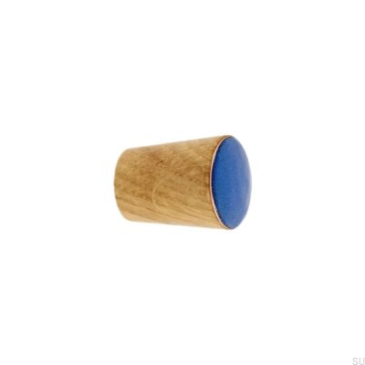 Puxador para móveis Cone Simples Madeira Esmalte Azul Quente Óleo Incolor Semi-fosco
