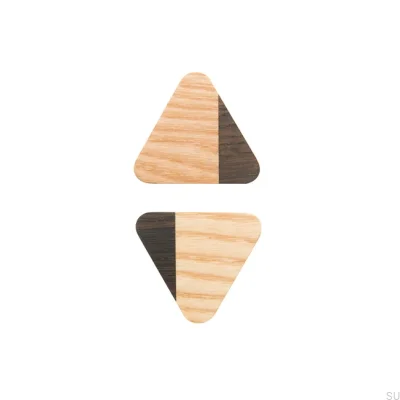 Puxador para móveis apenas dois triangular de madeira marrom claro - óleo semi-fosco incolor