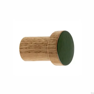 Cabide de parede Simples, Esmaltado, Verde Escuro, Óleo, Incolor Semi-mate