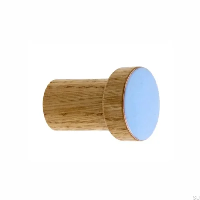 Cabide de parede Simples Madeira Esmaltado Azul Claro - Óleo Incolor Semi-fosco
