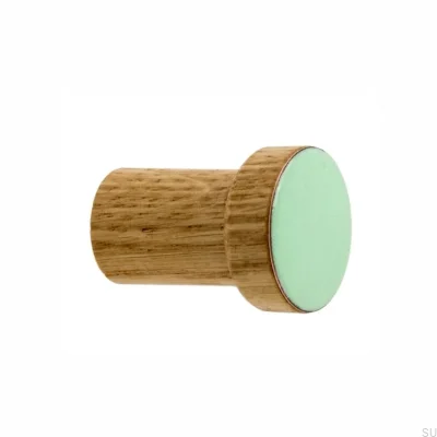 Cabide de parede Simples de madeira esmaltado menta - óleo semi-fosco incolor