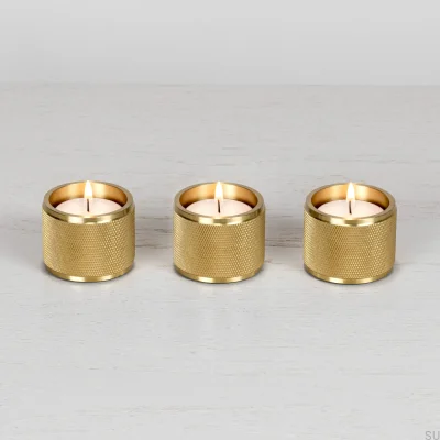 Porta-velas de latão em formato de cruz (conjunto de 3)