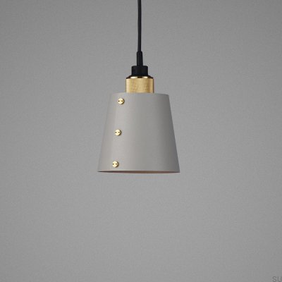 Luminária de teto 1.0 Hooked S 2.6 m Cinza Aço com Detalhes em Latão
