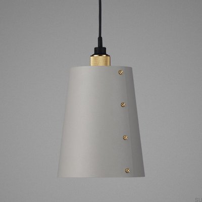 Luminária de teto 1.0 com gancho, 2 m, cinza aço com detalhes em latão.