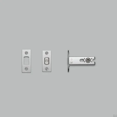 Fechadura com botão tubular de aço prateado Latch 57