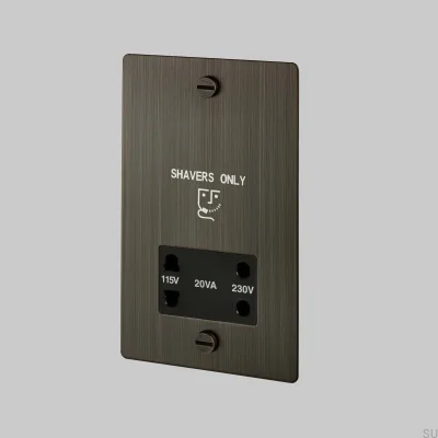 Tomada para barbeador 115V/230V em latão bronze queimado, padrão britânico
