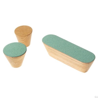 Puxador para móveis Melange Solo 60 Verde Esmaltado - Óleo Incolor Semi-mate