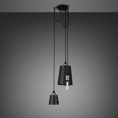 Lustre com cúpulas 3.0 Gancho 2 m Aço Grafite com Prata