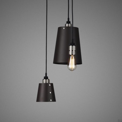 Lustre com cúpulas 3.0 Gancho 2 m Aço Grafite com Prata