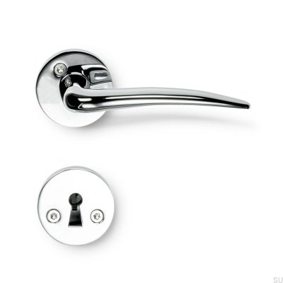 Puxador de porta Skagen cromado polido, padrão escandinavo
