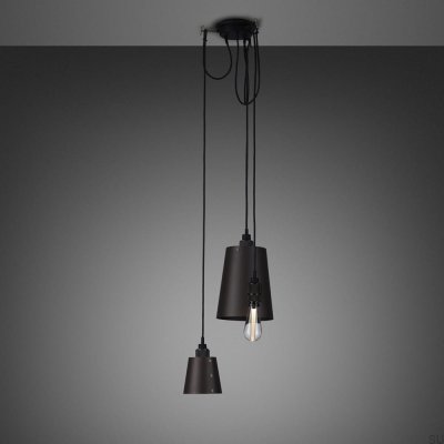 Lustre com cúpulas 3.0 Gancho 2 m Aço Grafite com Bronze Queimado