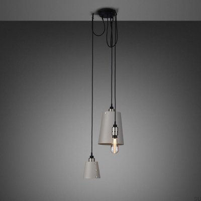 Lustre com cúpulas 3.0 Gancho 2 m Cinza Aço com Prata