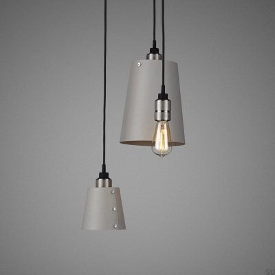 Lustre com cúpulas 3.0 Gancho 2.6 m Cinza Aço com Prata