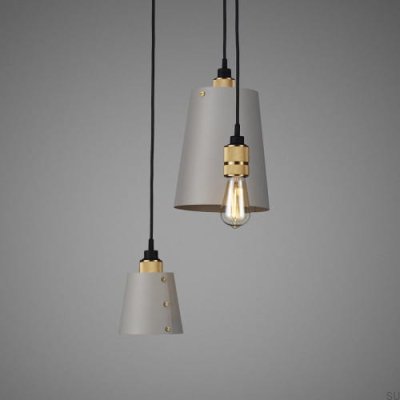 Lustre com cúpulas 3.0 Gancho 2 m Cinza Aço com Latão