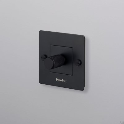 Dimmer LED Cross 1G 100W Aço Preto Padrão Europeu