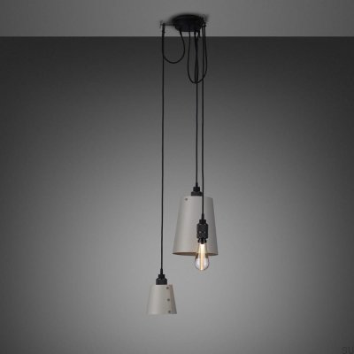 Lustre com cúpulas 3.0 Gancho 2 m Cinza Aço com Bronze Queimado