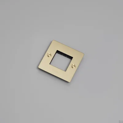 Moldura sem preenchimento com logotipo Placa 1G Latão Padrão Europeu