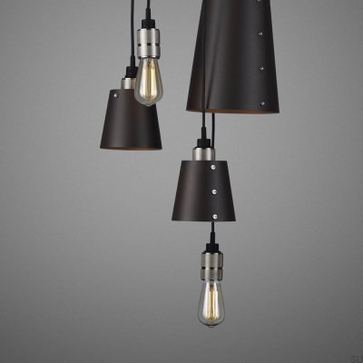 Lustre com cúpulas 6.0 Gancho 2 m Aço Grafite com Prata