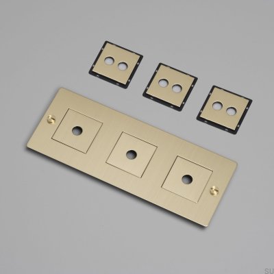 Moldura com placa horizontal de enchimento 3G em latão, padrão europeu.