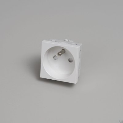 Tomada modular simples tipo E francesa belga 45mm branca padrão europeu