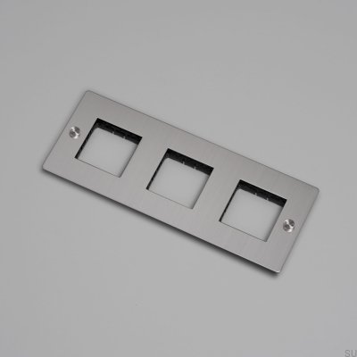 Moldura sem enchimento, placa universal 3G, aço, prata, padrão europeu.