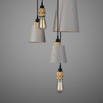 Lustre com cúpulas 6.0 Gancho 2 m Cinza Aço com Latão