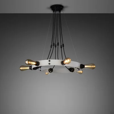 Lustre pendente ajustável Hero 3 m em cinza aço com detalhes prateados