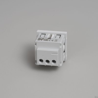 Tomada modular simples Tipo F Schuko 45mm Branca Padrão Europeu