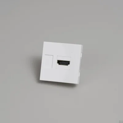 Módulo conector HDMI 45mm branco padrão europeu