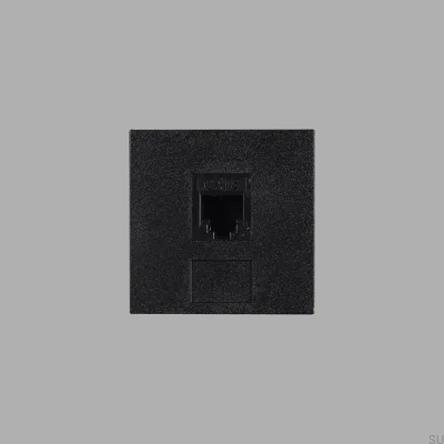 Módulo de Conector Telefônico RJ11 Cat 3 de 45mm Preto Padrão Europeu