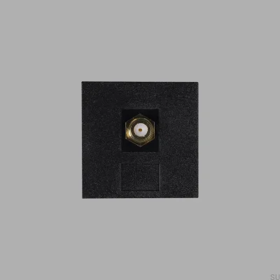 Módulo de TV/SAT Tipo F Fêmea 45mm Preto Padrão Europeu