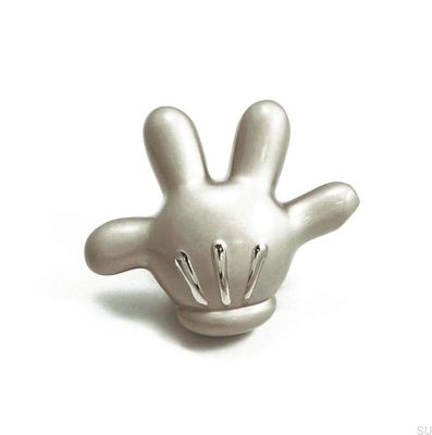 Puxador para móveis Mickey Mouse mão direita Níquel escovado