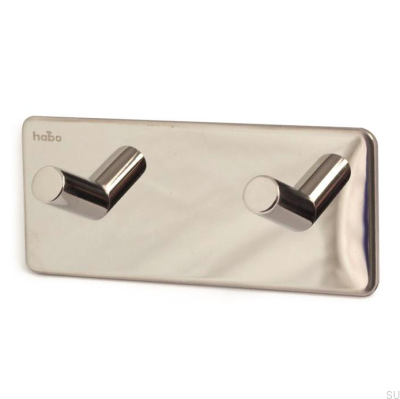Cabide de parede Edge 120, aço inoxidável polido
