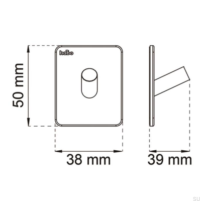 Cabide de parede preto em aço inoxidável Edge 38