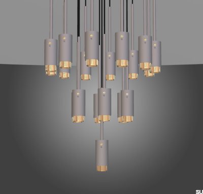 Candelabro Clássico Exaustão Cinza (selecionável a pedido)